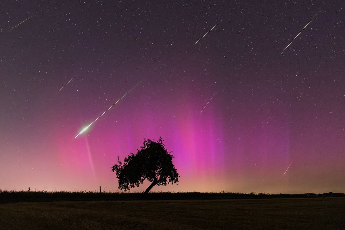 Meteors and Aurora over Germany